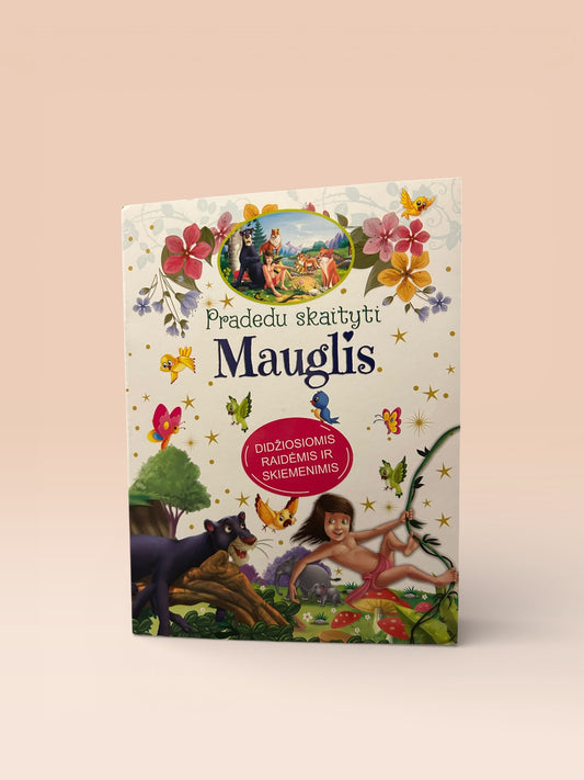 MAUGLIS. Pradedu skaityti. Didžiosiomis raidėmis ir skiemenimis