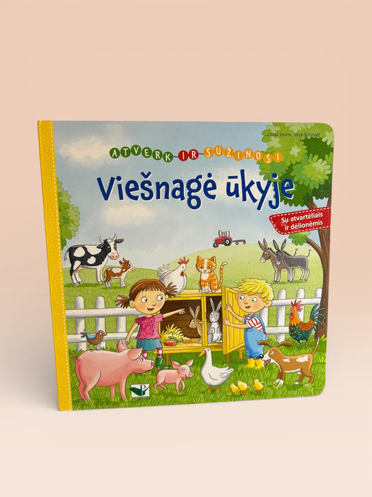 Viešnagė ūkyje. Atverk ir sužinosi. Su atvartėliais ir dėlionėmis