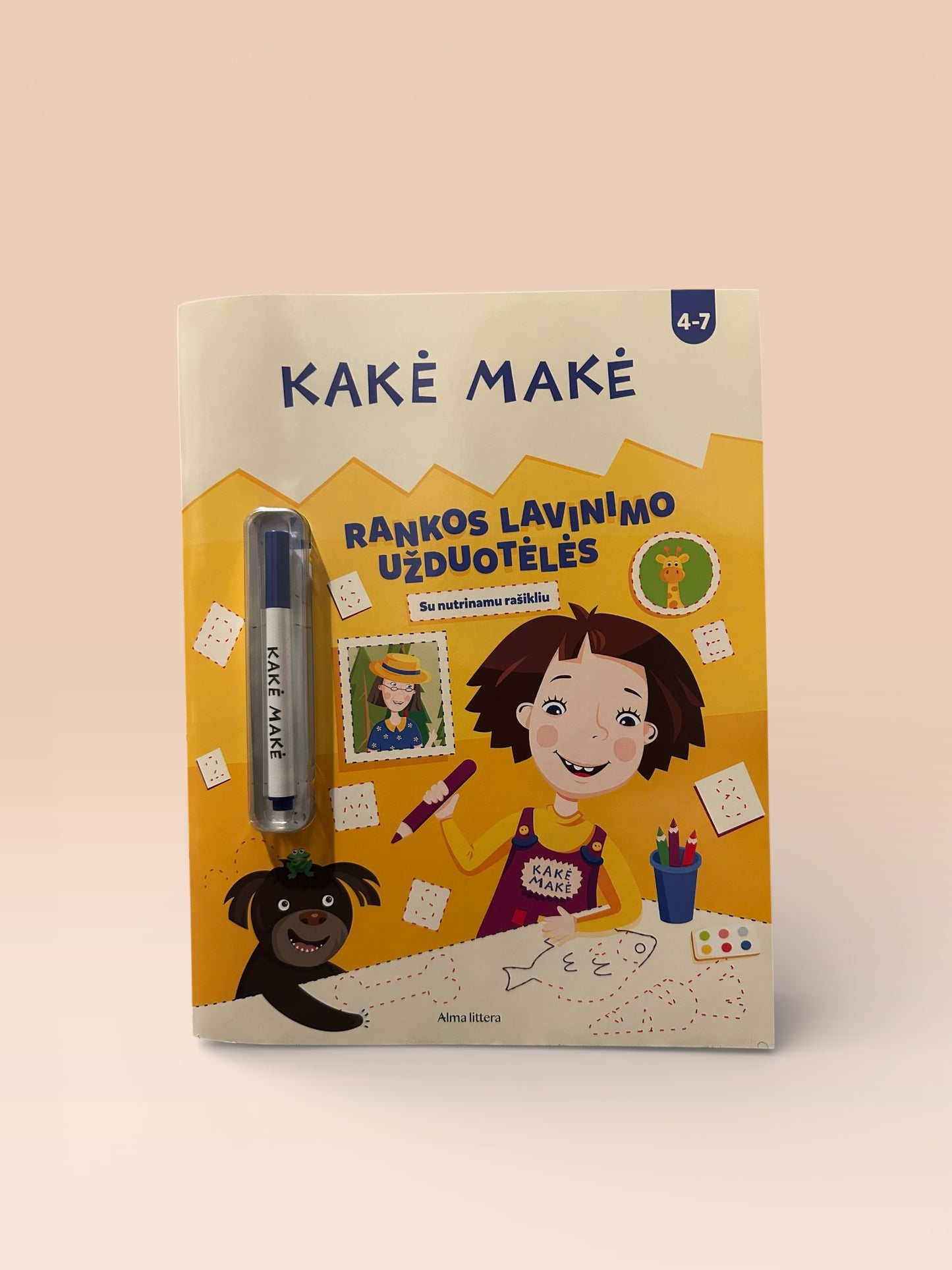 Kakė Makė. Rankos lavinimo užduotėlės. Su nutrinamu rašikliu